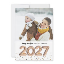 Globo de 2018 | Año Nuevo Feliz | Tarjeta fotográf