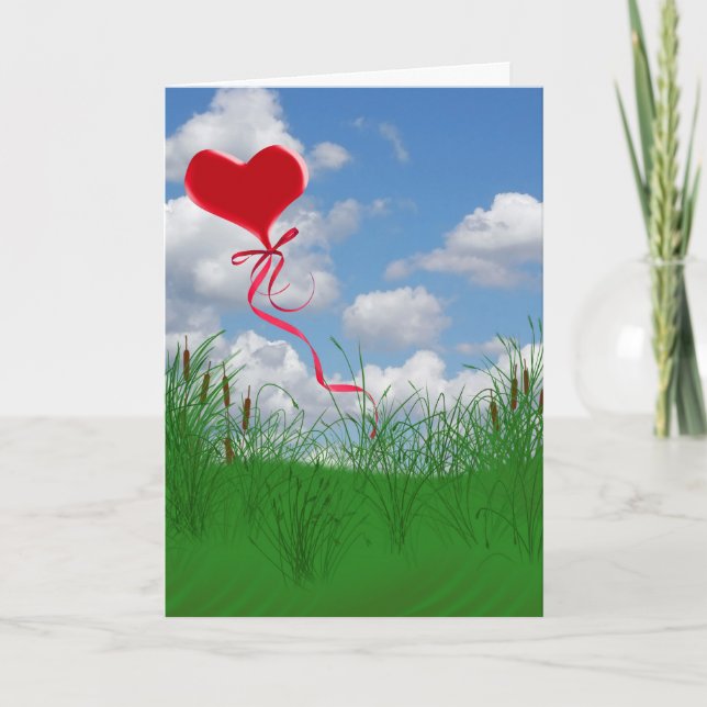 Festiva Globo de la tarjeta del día de San Valentín (Anverso)