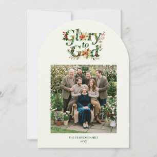 Festiva Gloria Botánica a Dios Tarjeta de Foto Familiar Na