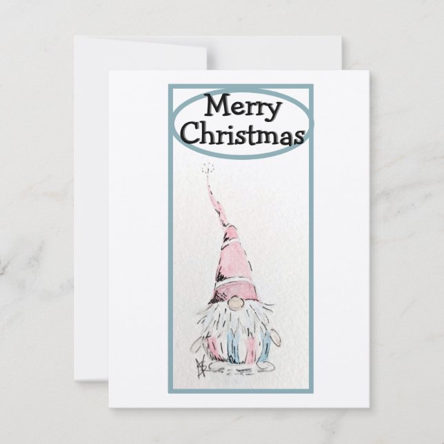 Festiva Gnome para la tarjeta de vacaciones (Anverso)