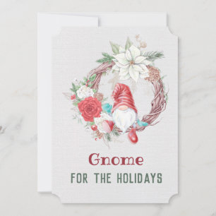 Festiva Gnome para la tarjeta de vacaciones de vacaciones