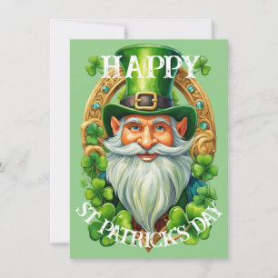 Festiva Gnomos Duendes Afortunados Tarjeta de Feliz Día de