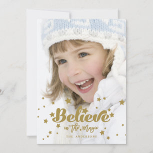 Festiva Gold Believe Magic Tarjeta fotográfica de vacaci