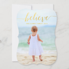 Festiva Gold Glam Believe Tarjeta fotográfica de vacacione