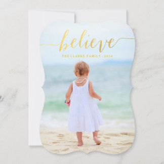 Festiva Gold Glam Believe Tarjeta fotográfica de vacacione