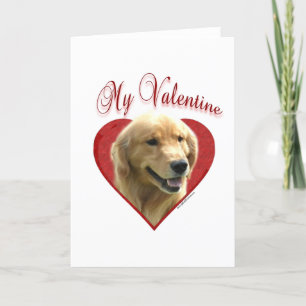 Festiva Golden retriever mi tarjeta del día de San
