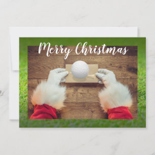 Festiva Golf Tarjeta navideña Feliz al golfista Santa Clau