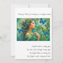 Gracias, tarjeta de poema para mamá