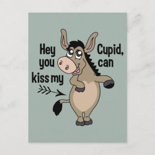 Festiva Graciosa postal anti-San Valentín de burro