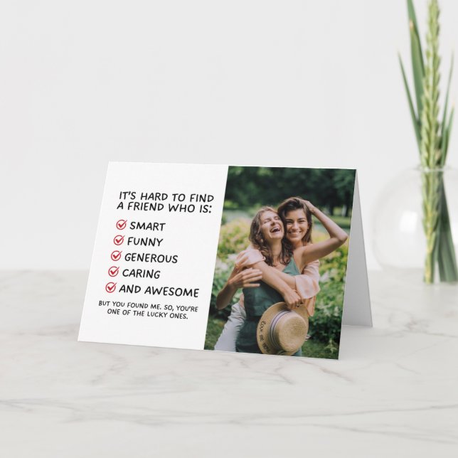 Festiva Graciosa tarjeta de amistad para el mejor amigo (Anverso)