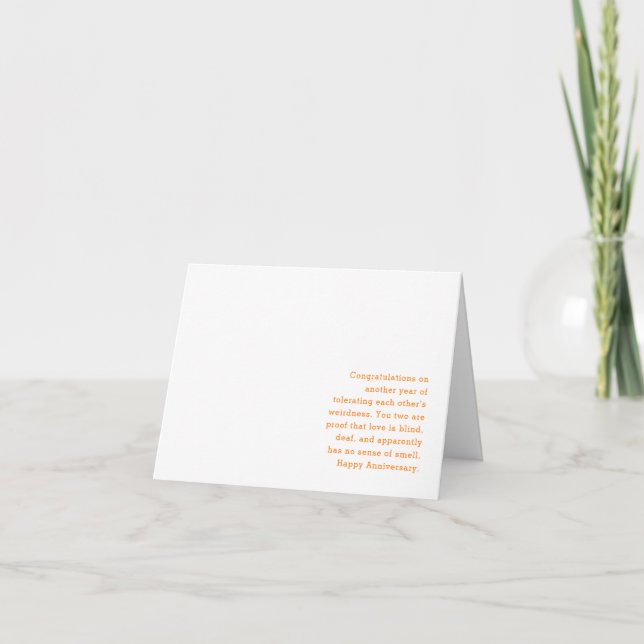 Festiva Graciosa tarjeta de aniversario de Boda minimalist (Anverso)