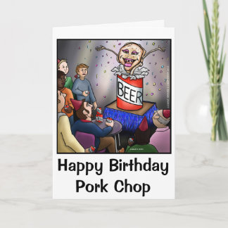 Festiva Graciosa tarjeta de cerdo de cumpleaños feliz