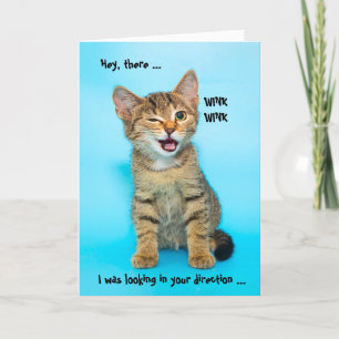 Festiva Graciosa tarjeta de cumpleaños de Humor Wink Cat