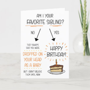 Festiva Graciosa tarjeta de cumpleaños favorita para herma