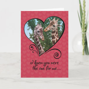 Festiva Graciosa tarjeta de Día de San Valentín Giraffes