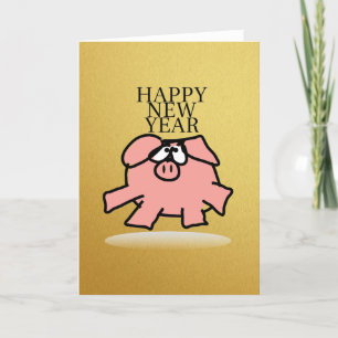 Festiva Graciosa tarjeta de felicitación de oro para el añ
