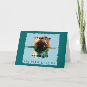 Festiva Graciosa tarjeta de felicitación SEA OTTER