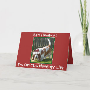 Festiva Graciosa tarjeta de Navidades "Bah Humbug" con heo
