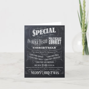 Festiva Graciosa tarjeta de Navidades de chalk políticamen