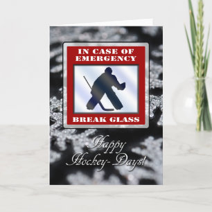 Festiva Graciosa tarjeta de Navidades de hockey Goalie de 