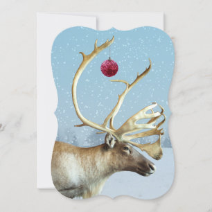 Festiva Graciosa tarjeta de Navidades de renos ornamentos