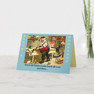 Festiva Graciosa tarjeta de Navidades de Santa Claus