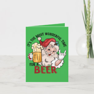 Festiva Graciosa tarjeta de Navidades de Santa para beber 