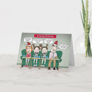 Festiva Graciosa tarjeta de Navidades familiares disfuncio