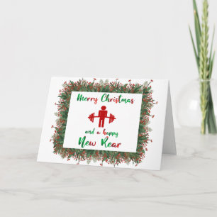 Festiva Graciosa tarjeta de Navidades temáticos de fitness