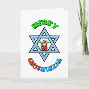 Festiva Graciosa tarjeta de saludo de amigo Chrismukkah