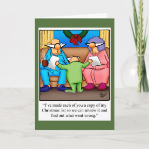 Festiva Graciosa tarjeta de saludo de humor para Navidades