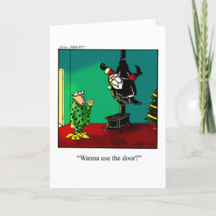 Festiva Graciosa tarjeta de saludo de humor para Navidades