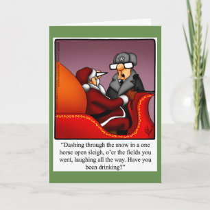 Festiva Graciosa tarjeta de saludo de humor para Navidades
