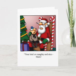 Festiva Graciosa tarjeta de saludo de humor para Navidades