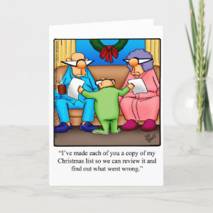 Festiva Graciosa tarjeta de saludo de humor para Navidades