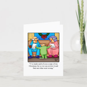 Festiva Graciosa tarjeta de saludo de humor para Navidades