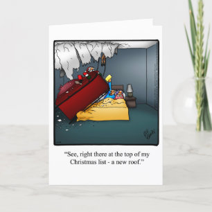 Festiva Graciosa tarjeta de saludo de humor para Navidades