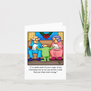 Festiva Graciosa tarjeta de saludo de humor para Navidades