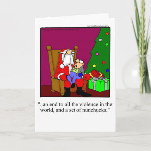 Festiva Graciosa tarjeta de saludo de humor para Navidades