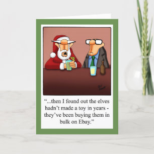 Festiva Graciosa tarjeta de saludo de humor para Navidades