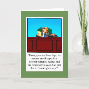 Festiva Graciosa tarjeta de saludo de humor para Navidades