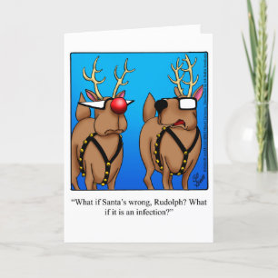 Festiva Graciosa tarjeta de saludo de humor para Navidades