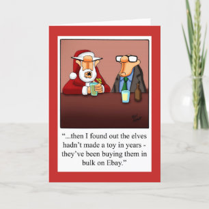Festiva Graciosa tarjeta de saludo de humor para Navidades
