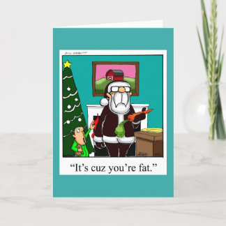 Festiva Graciosa tarjeta de saludo de humor para Navidades