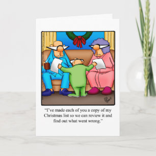Festiva Graciosa tarjeta de saludo de humor para Navidades