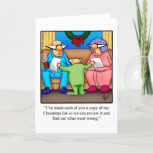 Festiva Graciosa tarjeta de saludo de humor para Navidades