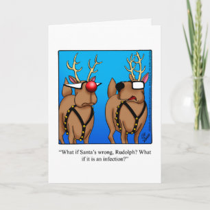 Festiva Graciosa tarjeta de saludo de Navidades de humor p