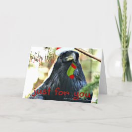 Festiva Graciosa tarjeta de saludo de Navidades Raven