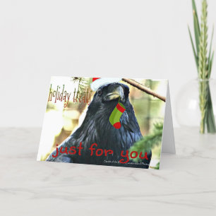 Festiva Graciosa tarjeta de saludo de Navidades Raven