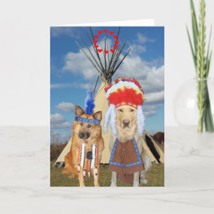 Festiva Graciosa tarjeta de San Valentín de perros nativos